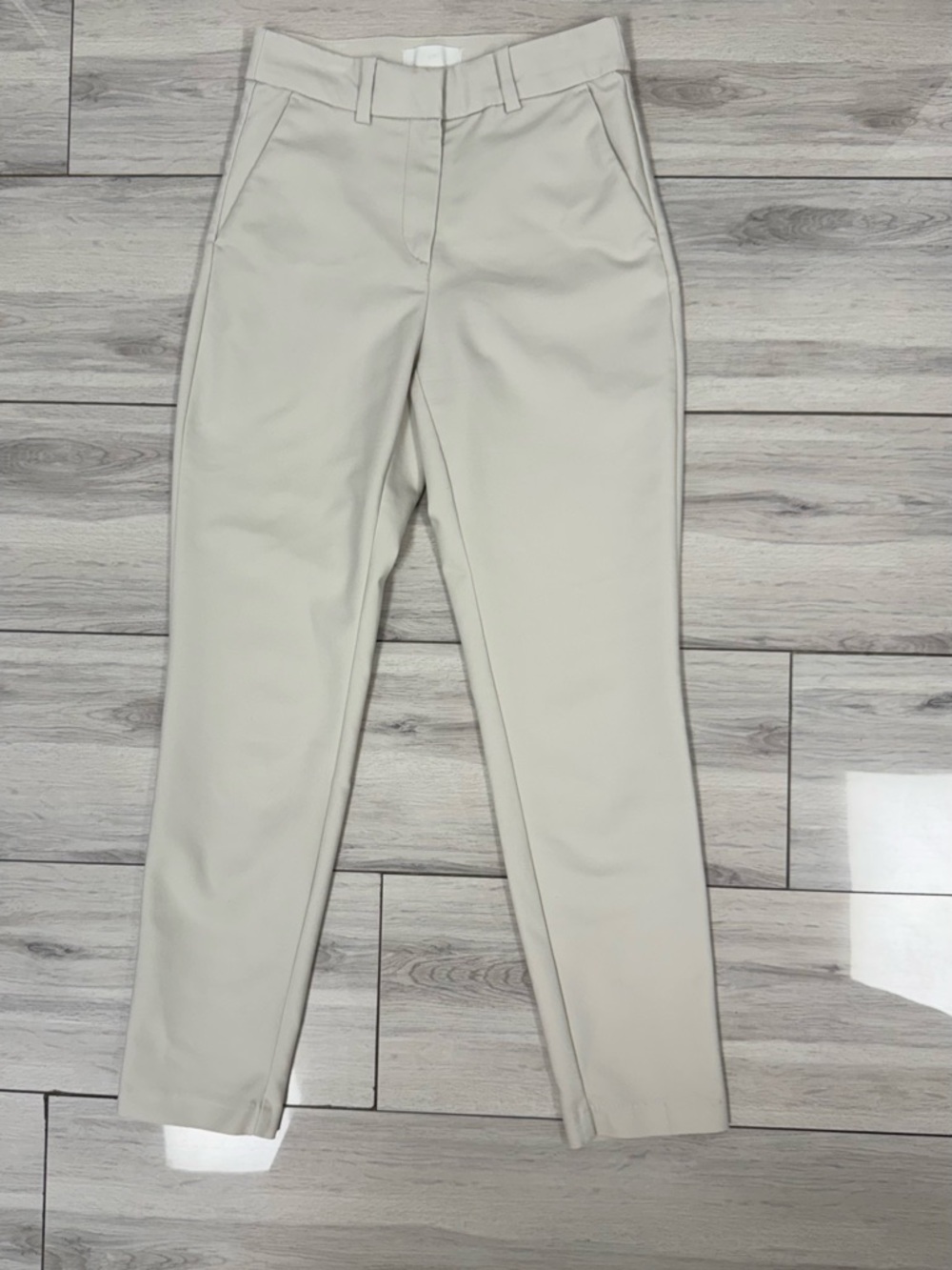 H&M Cream Straight-Leg Dress Pants